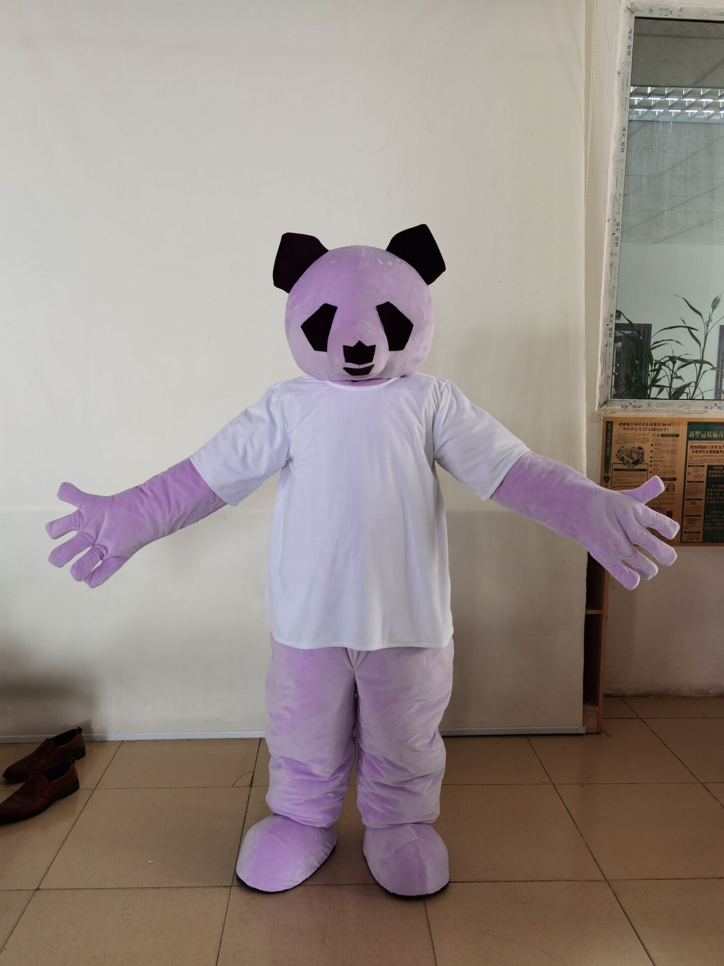 New design custom panda mascot custom made purple panda mascot costumes for sale