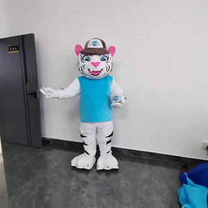 Blue Sky custom design OEM/ODM adult cartoon walking animal tiger fur plush mascot costume with best quality