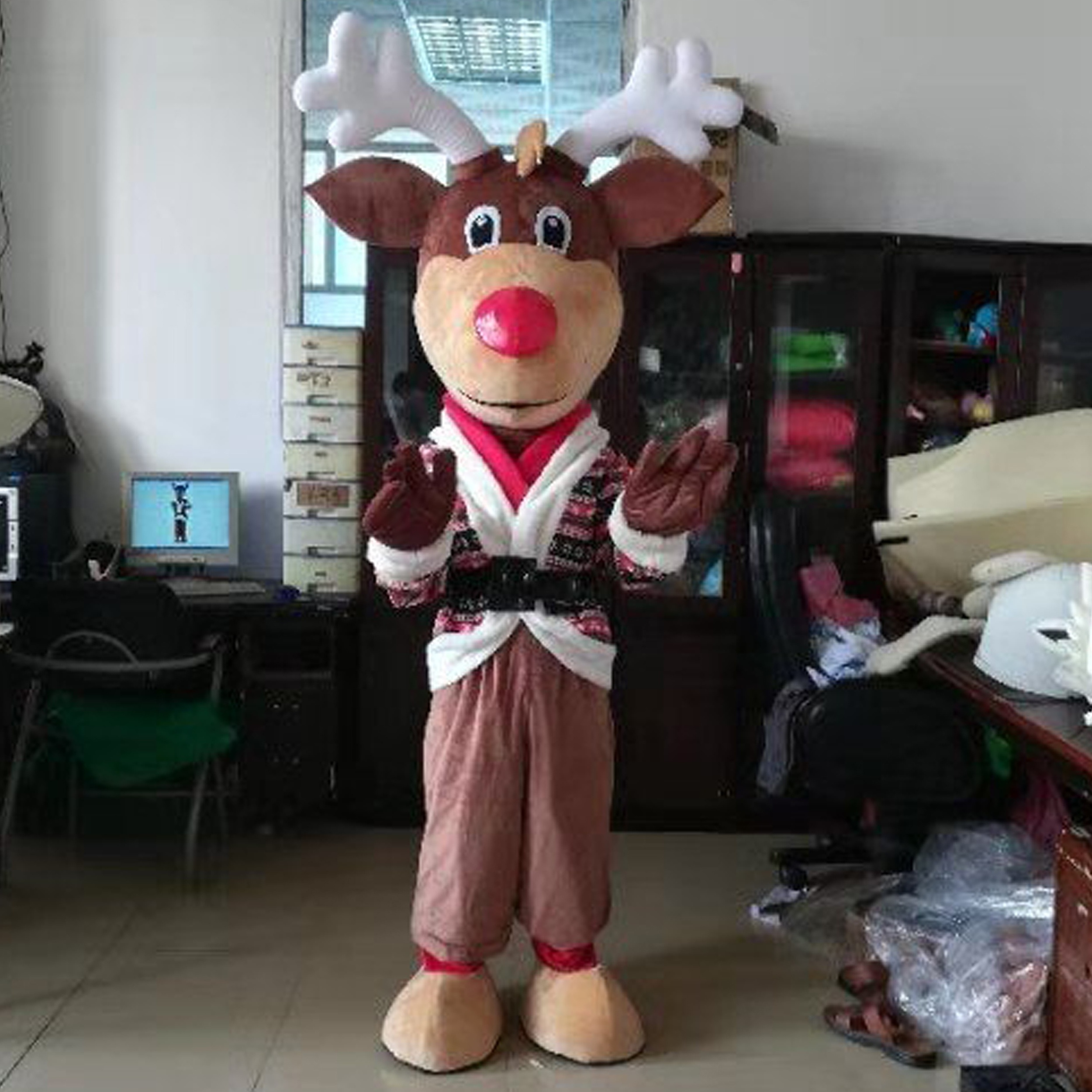 2024 Custom made moose mascot costume for Christmas,customized deer cartoon mascot costume for adults