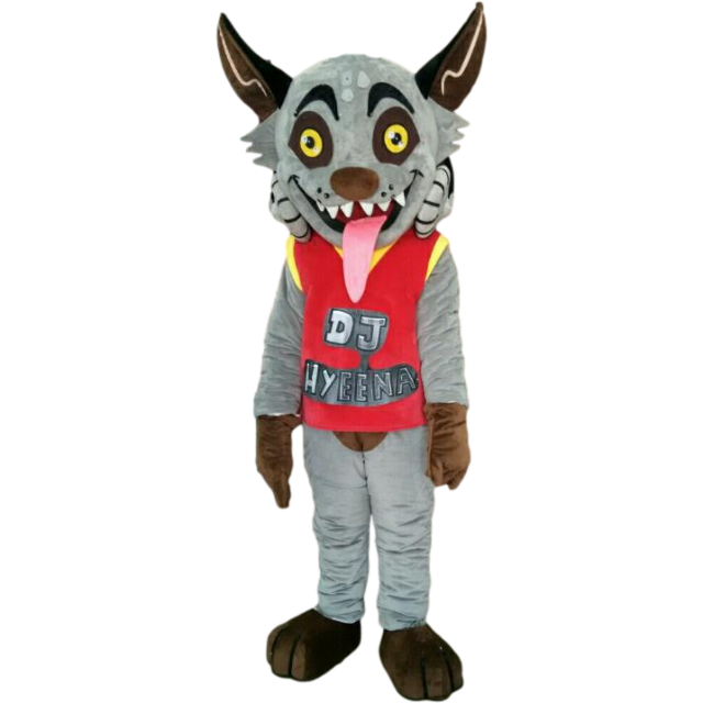 Quality plush animal character DJ hyena custom mascot costumes