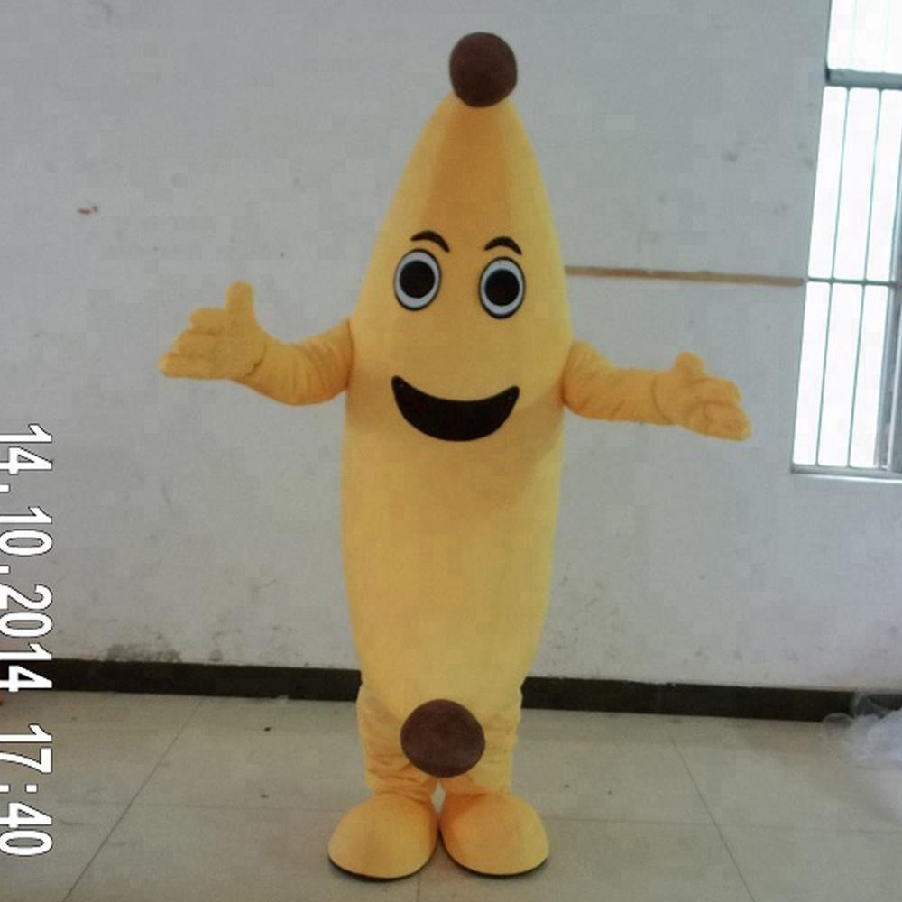 Professional manufacturer made yellow banana character cartoon mascot costumes customize banana character mascot costumes design