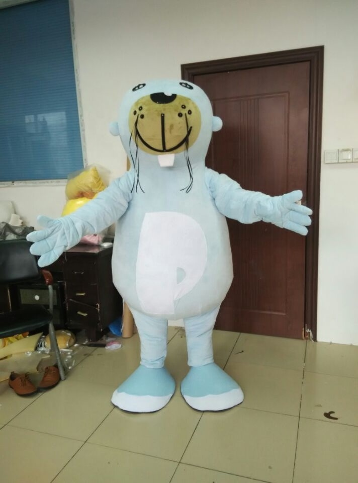 Custom sea lion mascot costumes adult character cartoon blue sea lion mascot costume with good price and quality