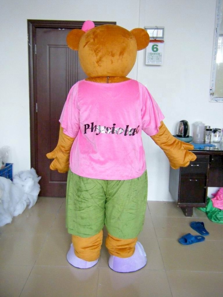 Professional Manufacturer Blue Sky Custom Bear Mascot Costumes Adult Cartoon Miss Bear Mascot Costumes For Stage Show