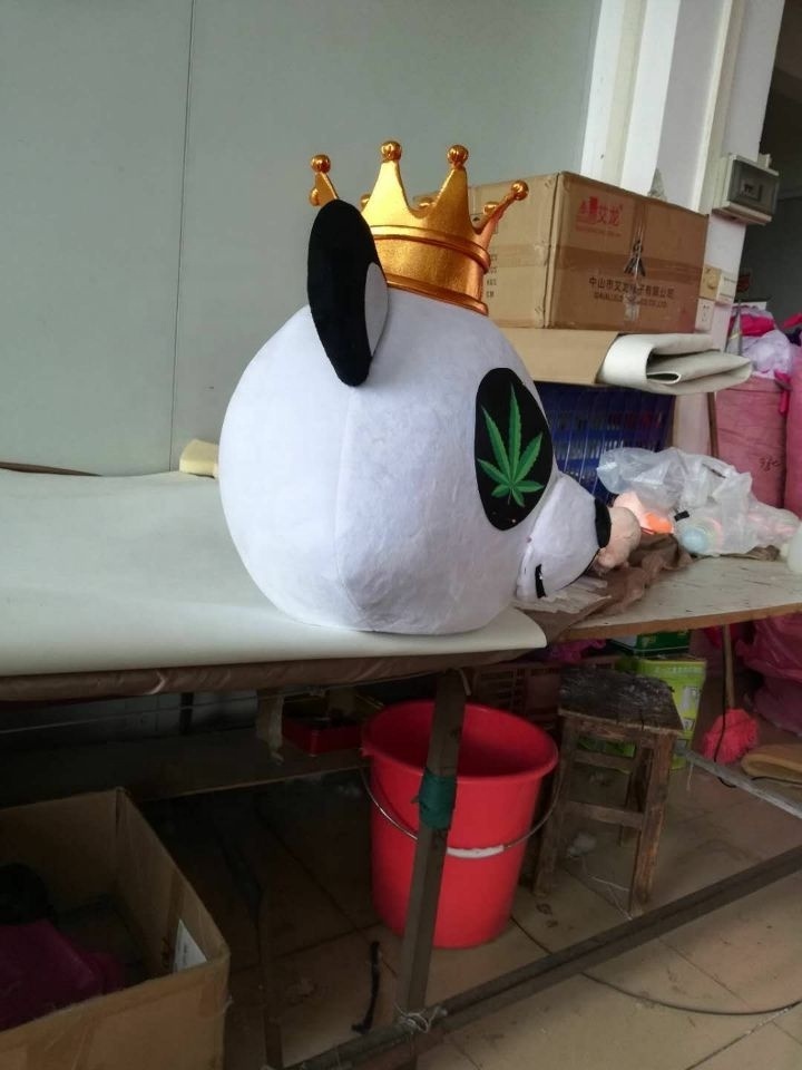 Customization order crown Panda mascot costume head crown panda head for sale,colors can be changed