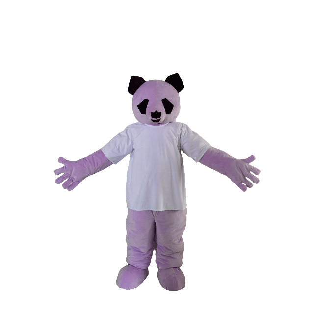 New design custom panda mascot custom made purple panda mascot costumes for sale