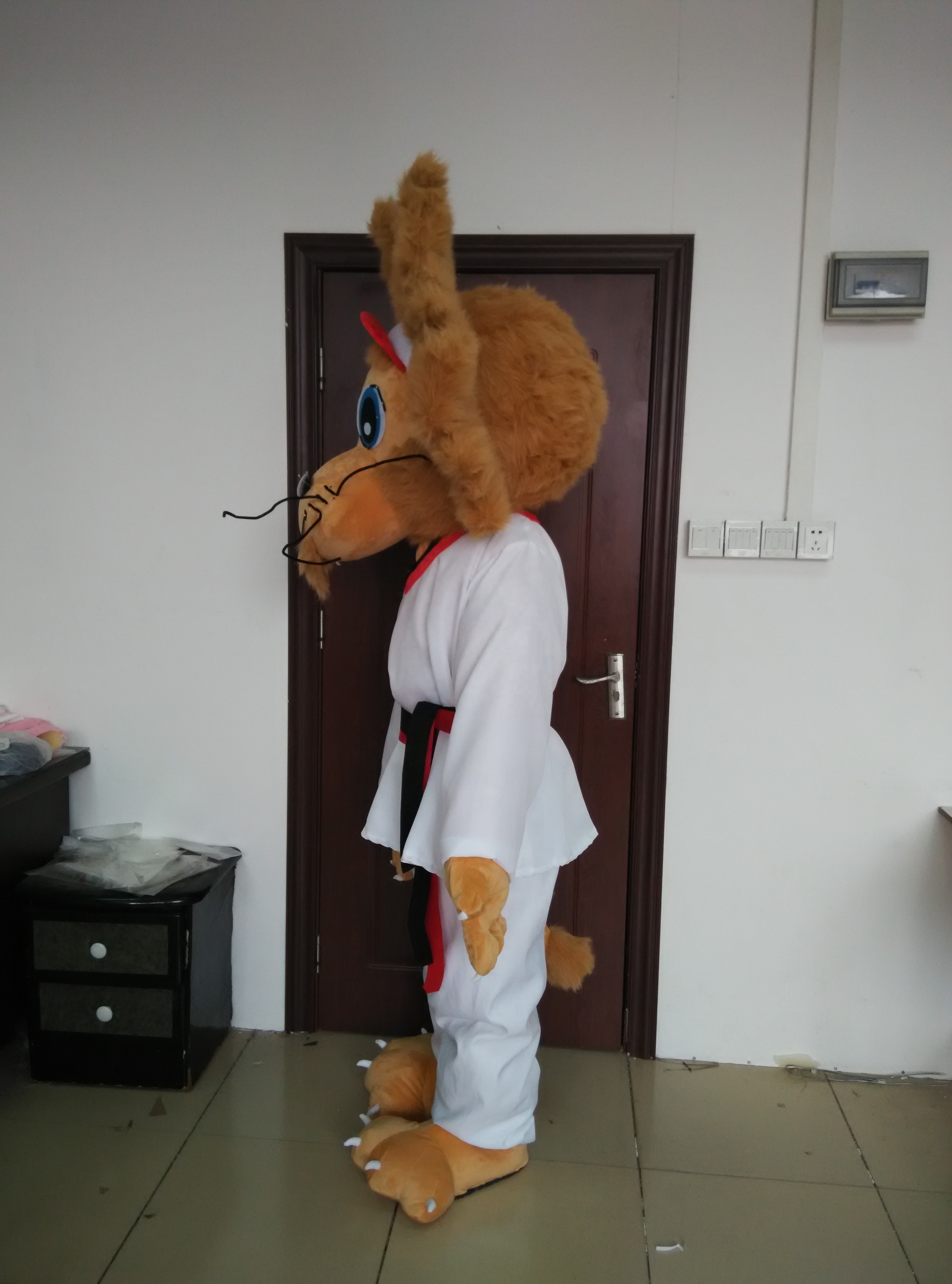 Custom cosplay cartoon mascot costumes adult character fur taekwondo lion mascot costumes for sale