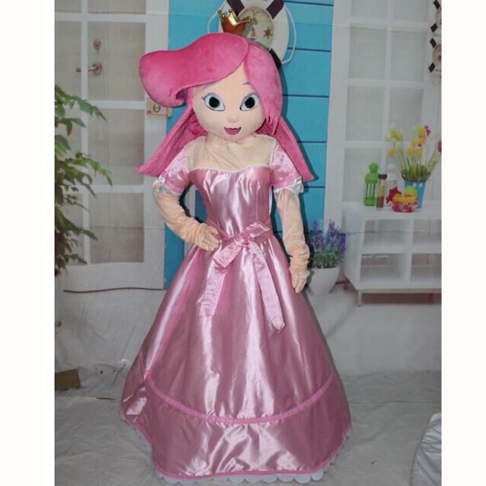 Popular Custom adult pink dress princess mascot customize pink dress princess costume custom princess mascot costumes