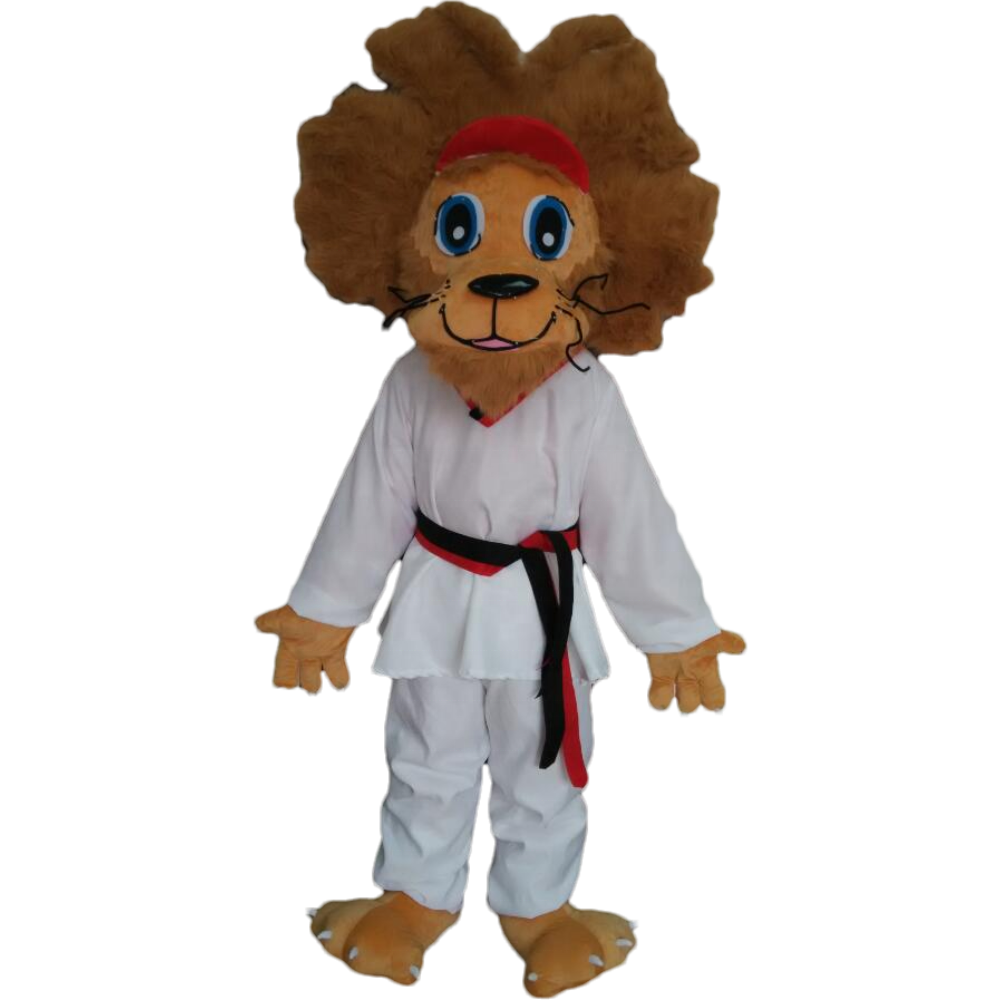 Custom cosplay cartoon mascot costumes adult character fur taekwondo lion mascot costumes for sale