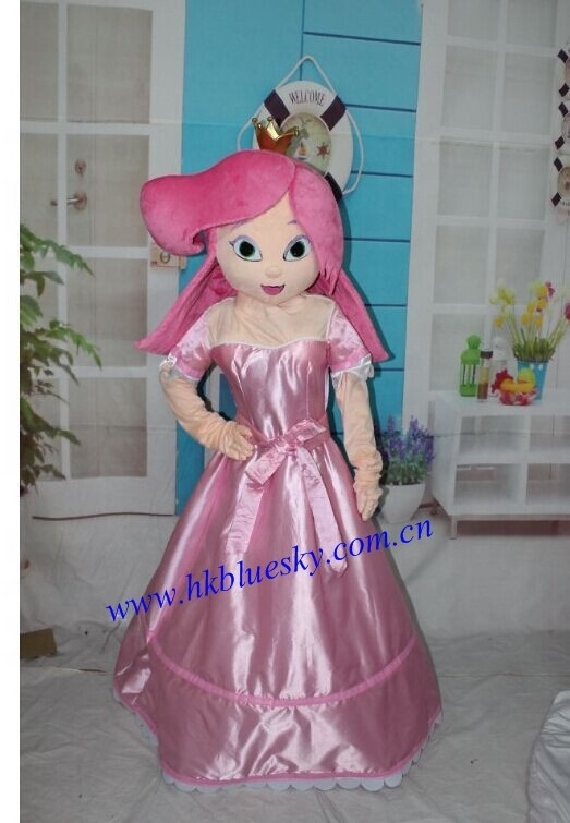 Popular Custom adult pink dress princess mascot customize pink dress princess costume custom princess mascot costumes