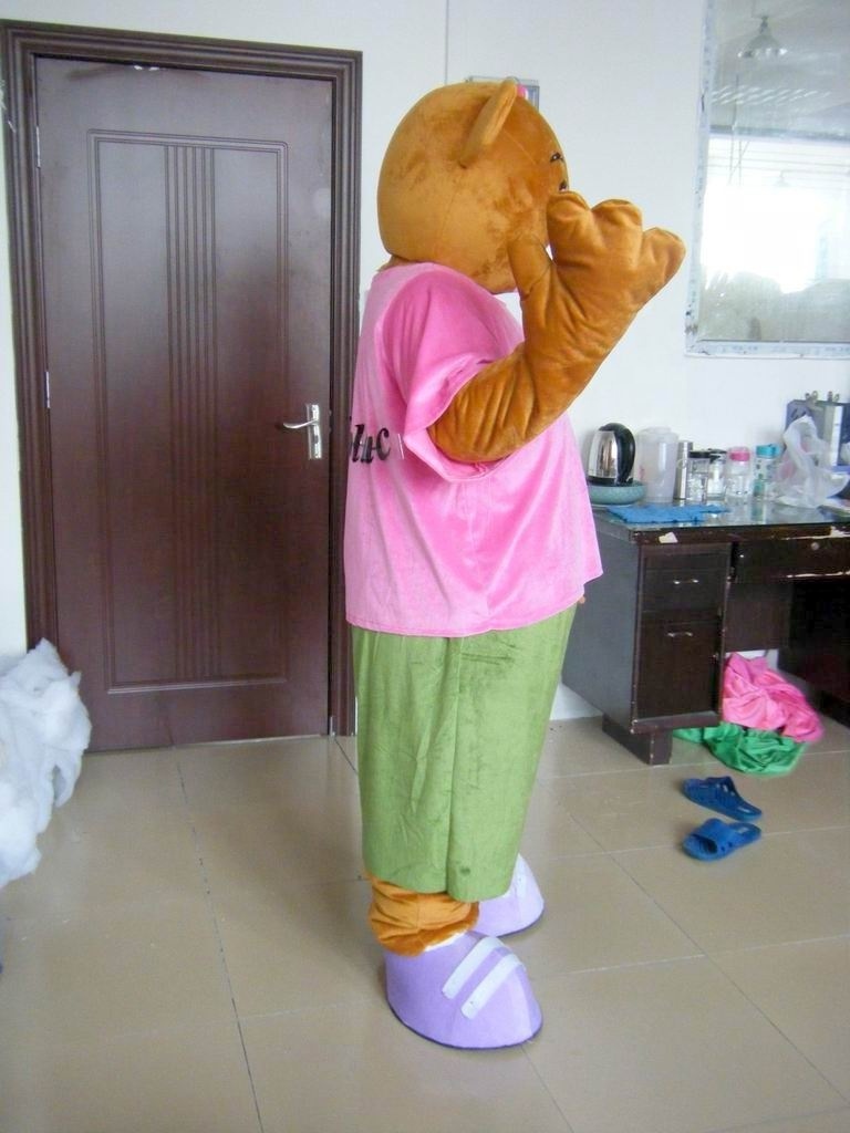 Professional Manufacturer Blue Sky Custom Bear Mascot Costumes Adult Cartoon Miss Bear Mascot Costumes For Stage Show