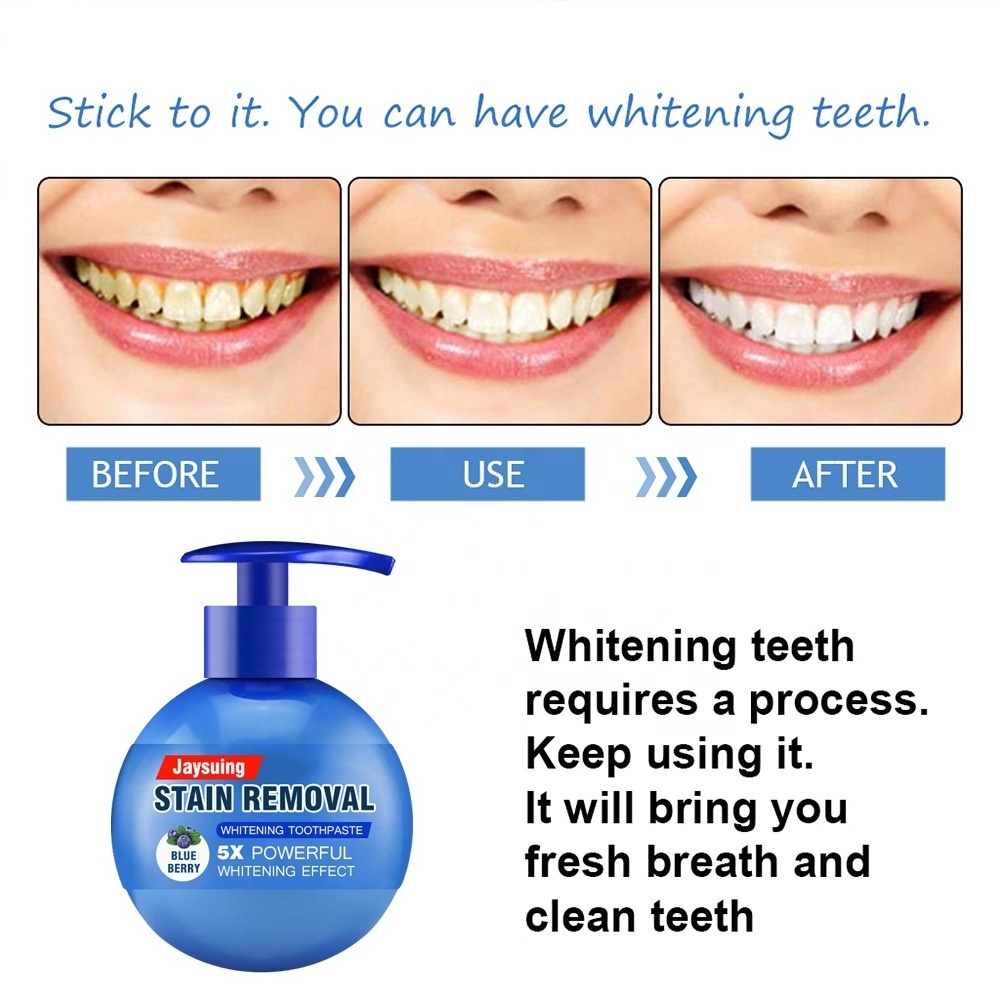 Hot selling Fluoride Free Fruit Flavored Baking Soda Press Whitening Toothpaste anti-allergy remove stain toothpaste