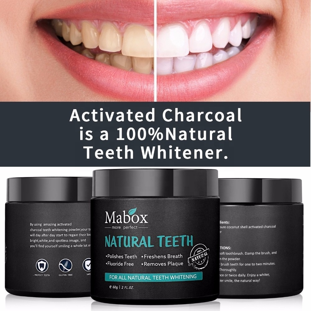 Mabox Activated Charcoal Remove coffee stains Organic Teeth Whitener Natural Teeth Whitening Powder