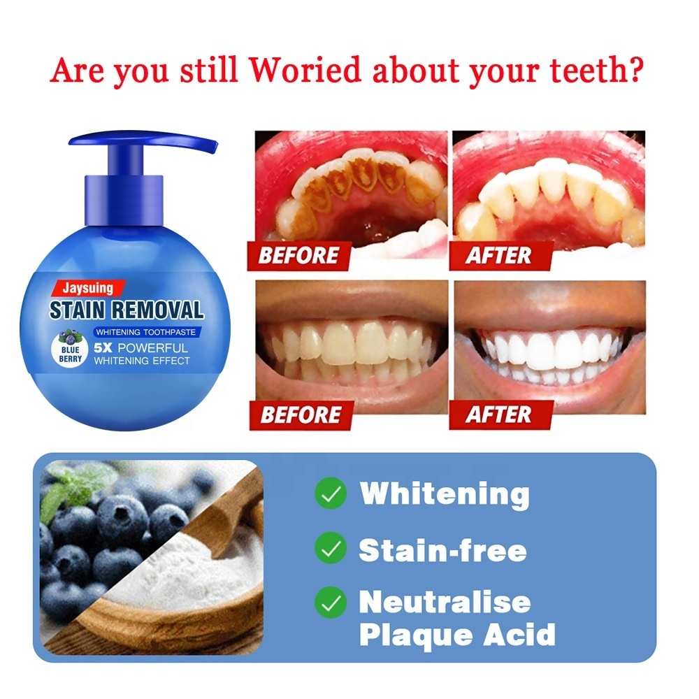 Hot selling Fluoride Free Fruit Flavored Baking Soda Press Whitening Toothpaste anti-allergy remove stain toothpaste