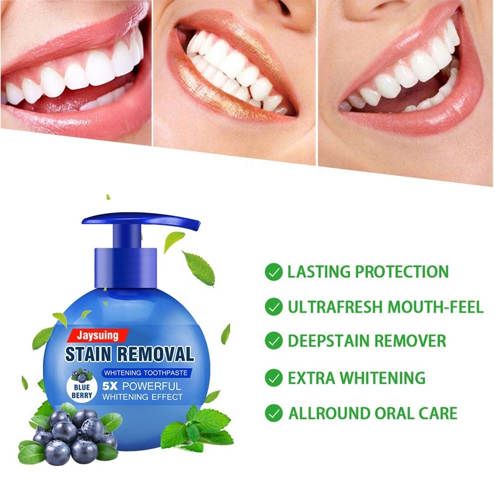 Hot selling Fluoride Free Fruit Flavored Baking Soda Press Whitening Toothpaste anti-allergy remove stain toothpaste