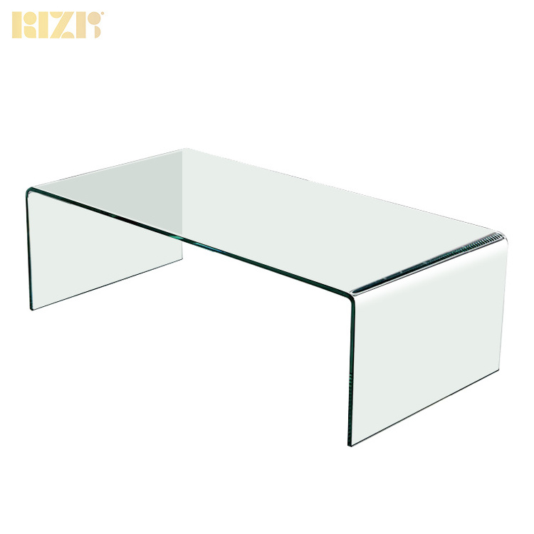 Natural Simple Style Full Tempered Clear top glass 12Mm Thickness designer coffee table Modern for Hotel Home Banquet Villa etc,