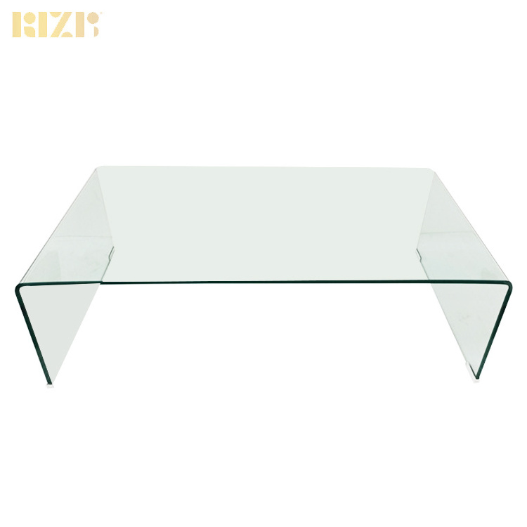 Natural Simple Style Full Tempered Clear top glass 12Mm Thickness designer coffee table Modern for Hotel Home Banquet Villa etc,