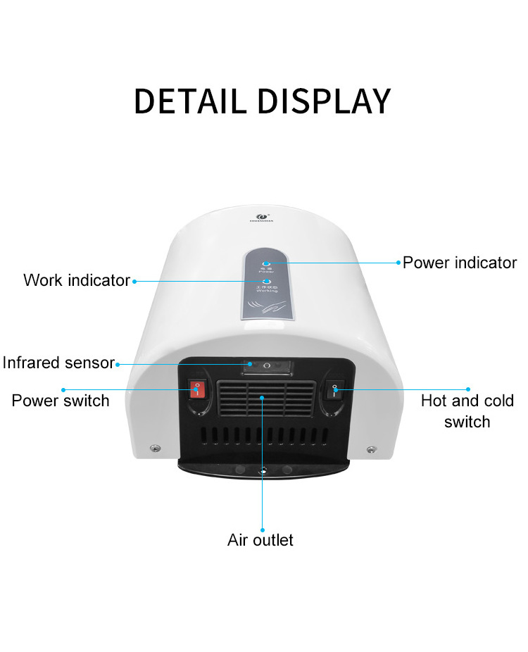 Chuangdian plastic UV light battery operated automatic hand dryer