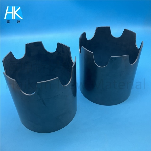 high temperature custom made black silicon nitride ceramic groove bush cup bushing