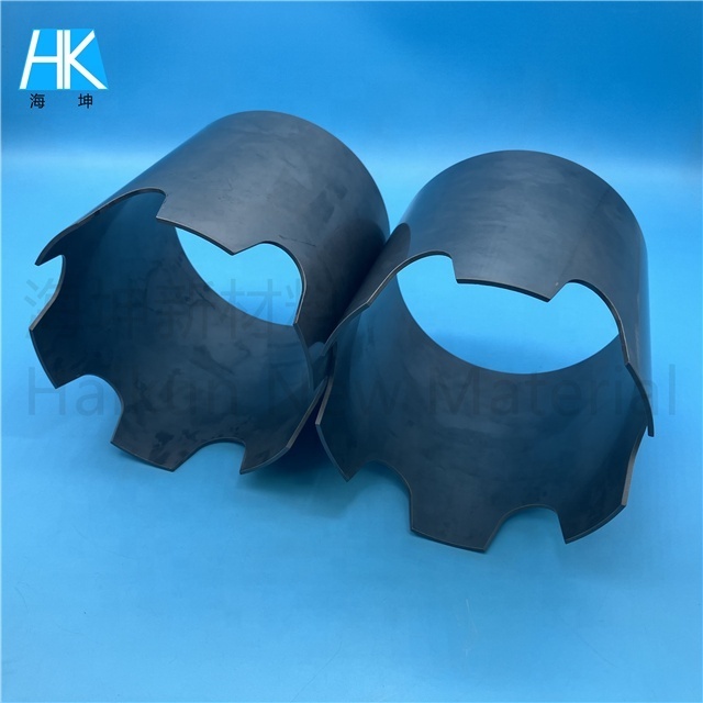 high temperature custom made black silicon nitride ceramic groove bush cup bushing