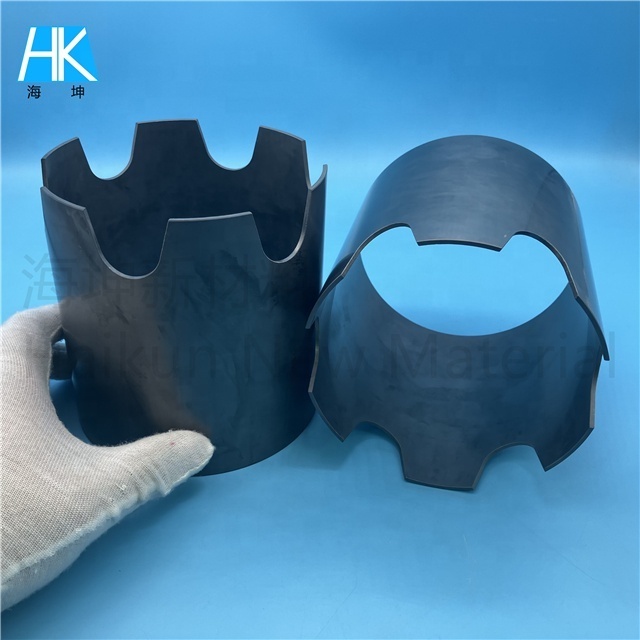 high temperature custom made black silicon nitride ceramic groove bush cup bushing