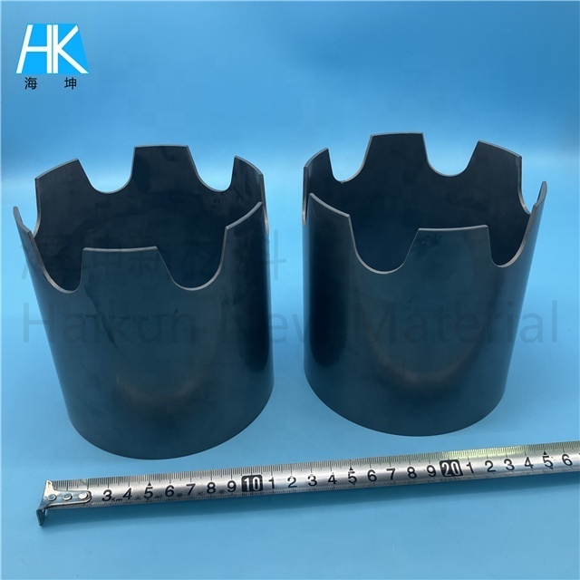 high temperature custom made black silicon nitride ceramic groove bush cup bushing