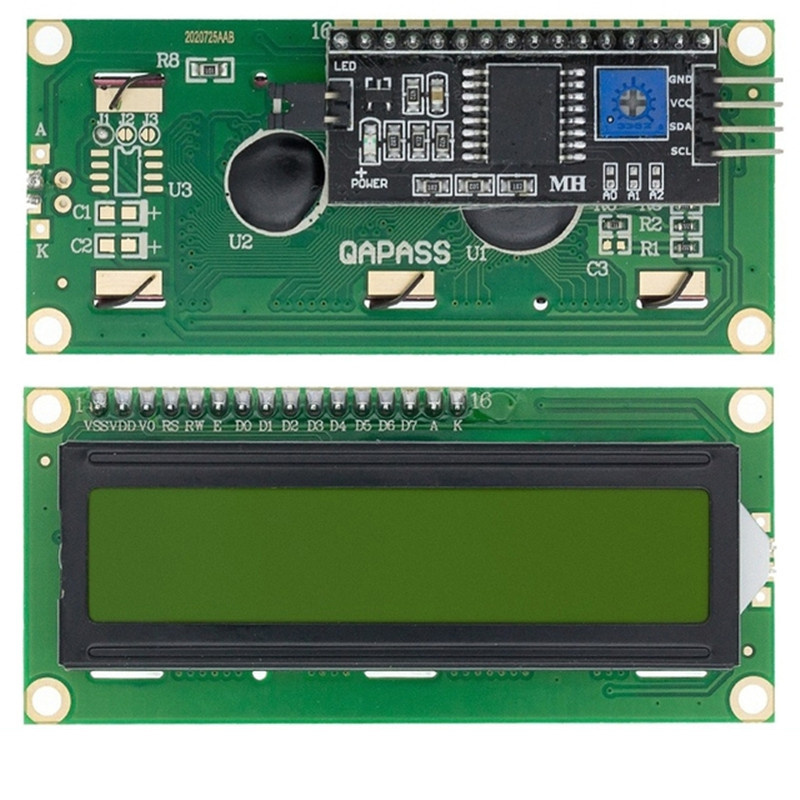 LCD 1602 16X2 Character LCD Display Module Yellow Green Backlight Screen Module LCD1602 with I2C