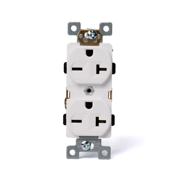 Industrial Grade Duplex US Straight Blade Receptacle 20amp 250V NEMA 6-20R Socket Outlet