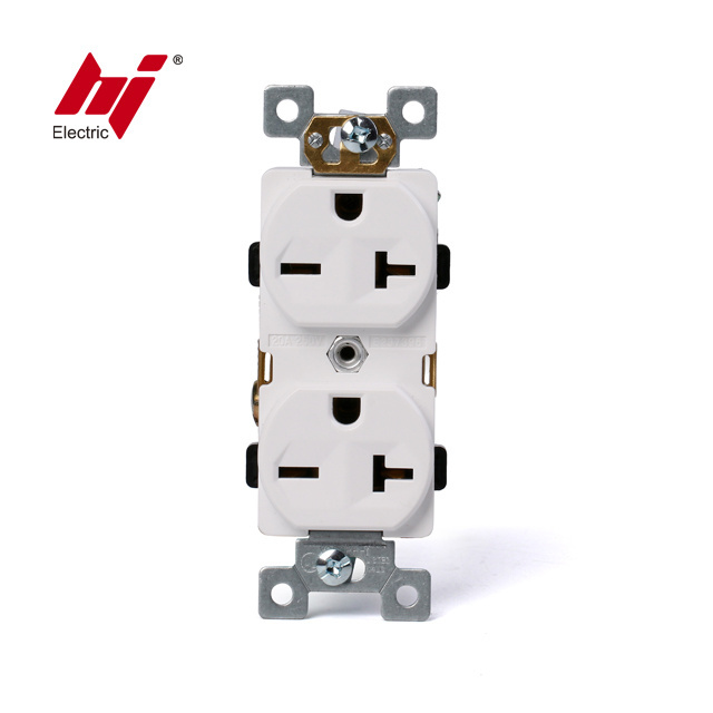 Industrial Grade Duplex US Straight Blade Receptacle 20amp 250V NEMA 6-20R Socket Outlet