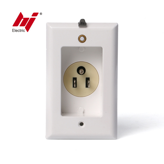 ETL  Single Gang Decorator  Recessed Plug Power Recessed Inlet with Wall Plate