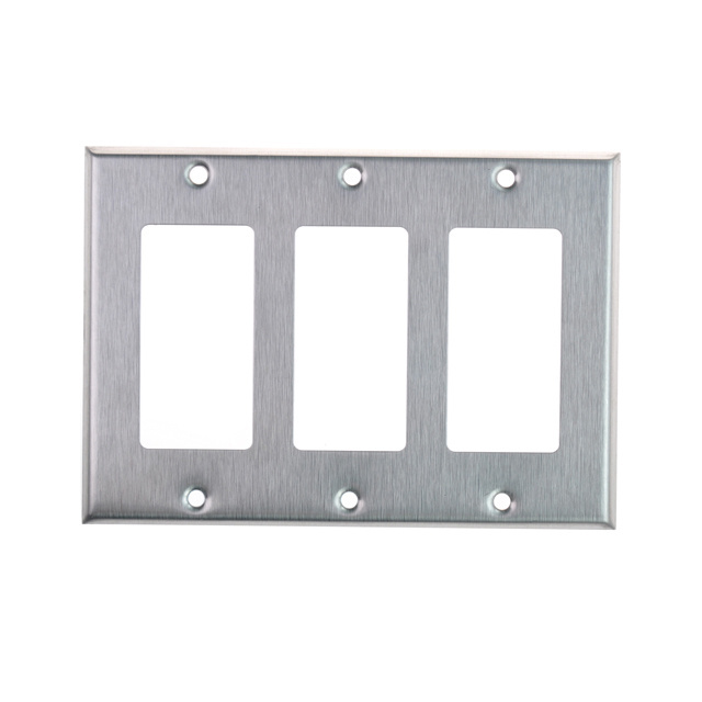 3 Gang Stainless Steel Wall Plate Decorator Switch and Receptacle Cover with UL