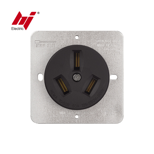 Dubai, Saudi Arabia 50A 125/250V  Flush Mounted Reeptacle 50 Amp NEMA 10-50R