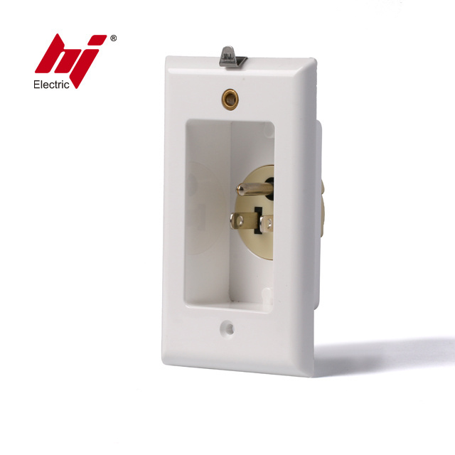 ETL  Single Gang Decorator  Recessed Plug Power Recessed Inlet with Wall Plate