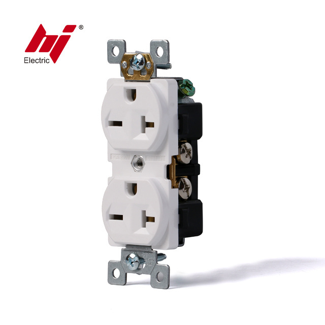 Industrial Grade Duplex US Straight Blade Receptacle 20amp 250V NEMA 6-20R Socket Outlet