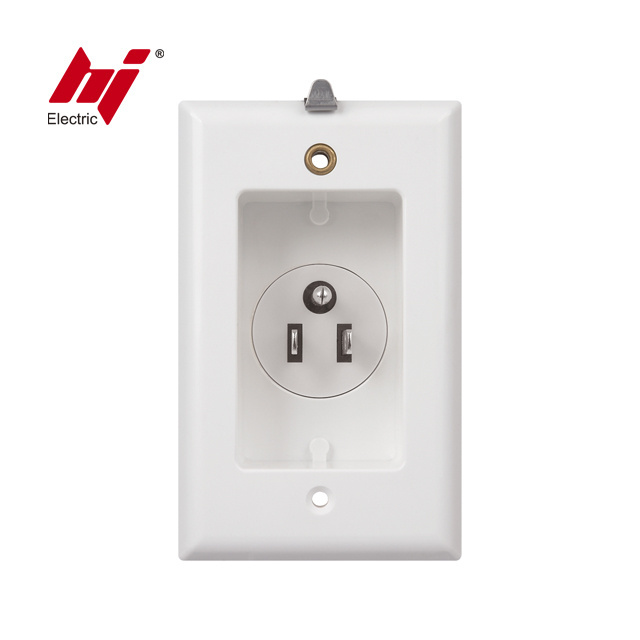 ETL  Single Gang Decorator  Recessed Plug Power Recessed Inlet with Wall Plate