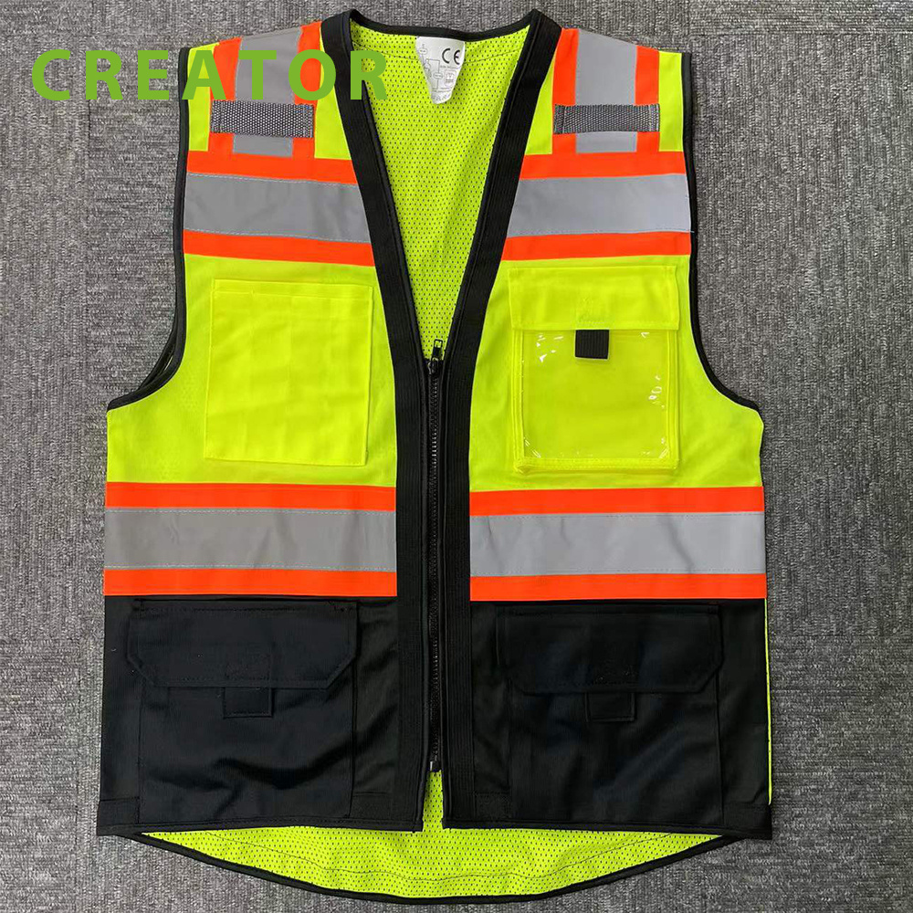 High Visibility Security Reflective Clothing for running Polyester hi viz Work Road Construction Reflective Vest with logo