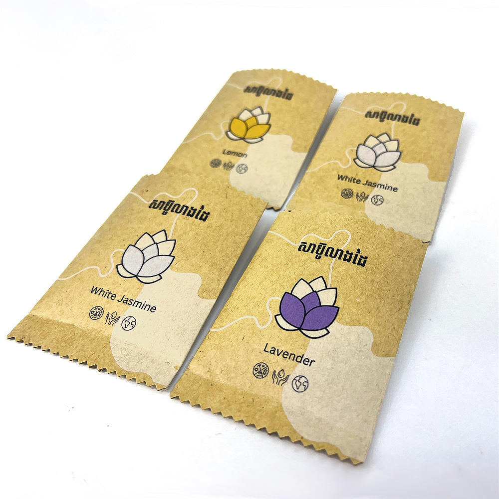 Hot Selling Customized Logo Kraft Paper Aluminum Foil Back Seal Bag Small Unit Package