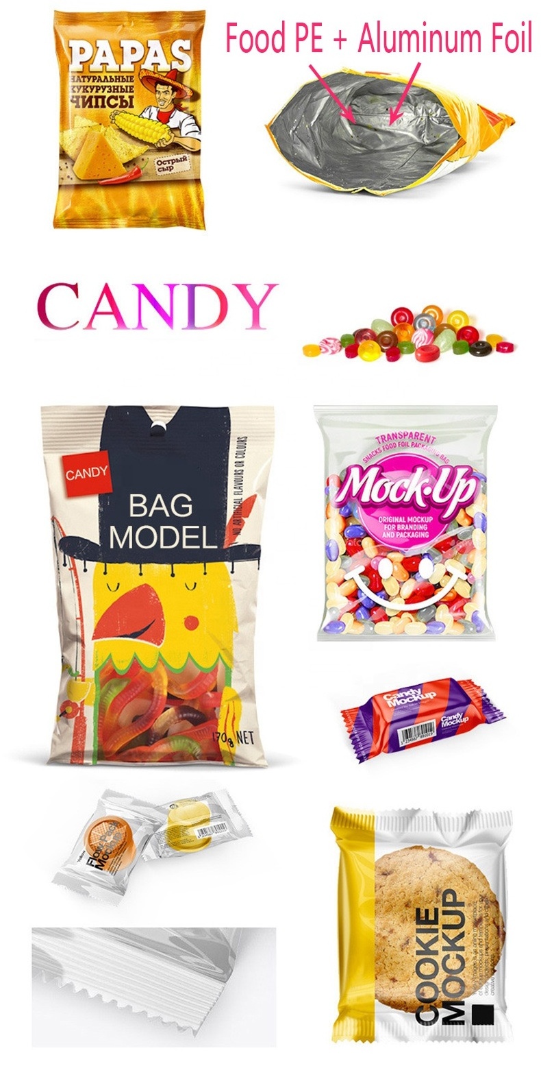 Custom Printed Flexible Snacks Candy Gummy Potato Chips plastic Packaging Bags Wholesale