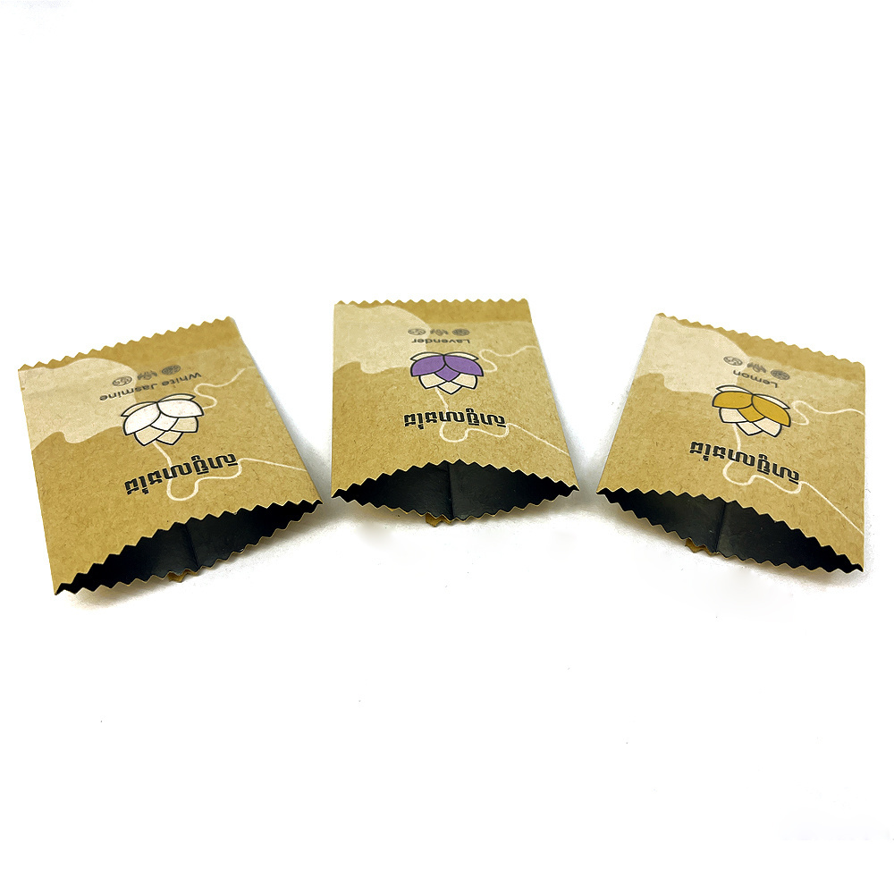 Hot Selling Customized Logo Kraft Paper Aluminum Foil Back Seal Bag Small Unit Package