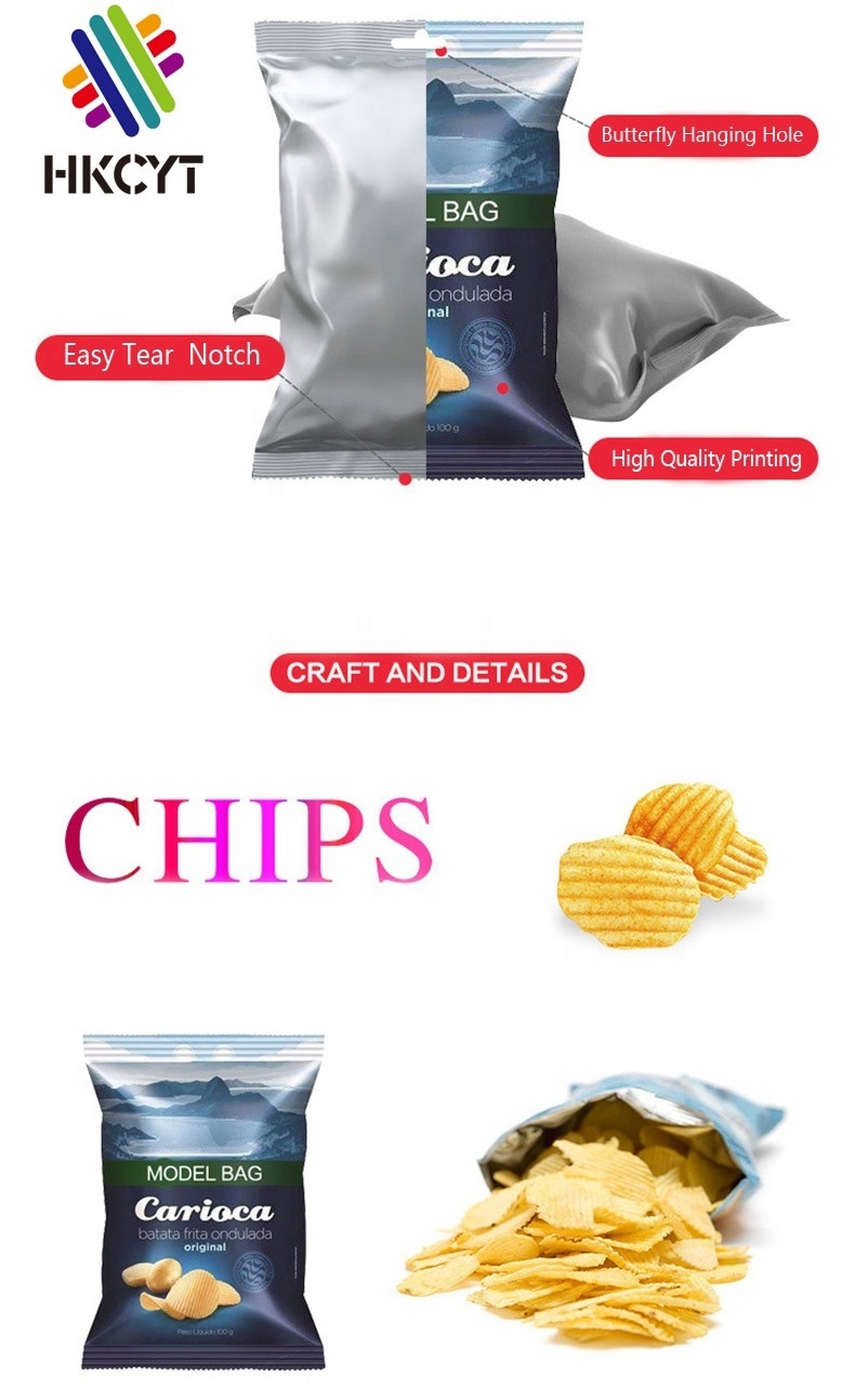 Custom Printed Flexible Snacks Candy Gummy Potato Chips plastic Packaging Bags Wholesale