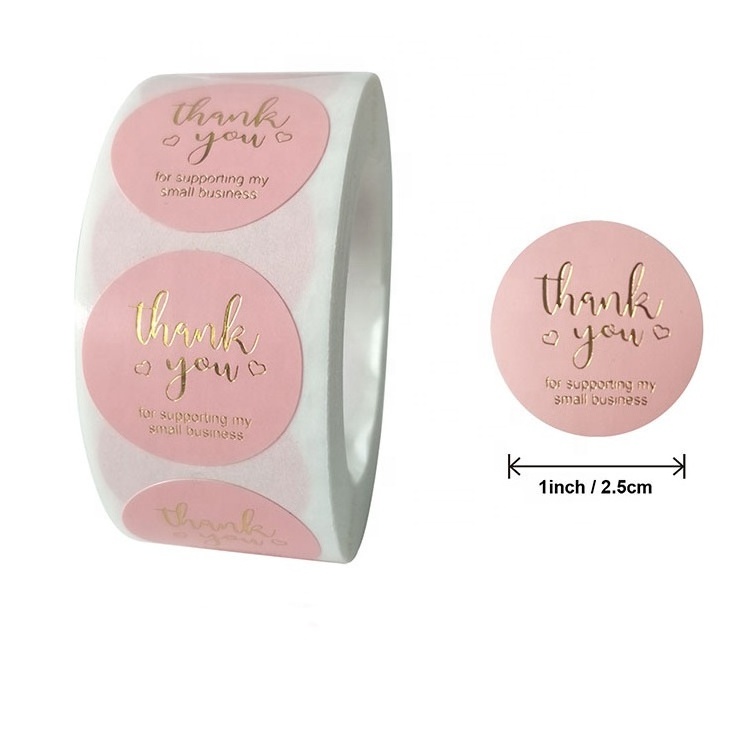 Hot Sales Custom Printed White Art Paper Adhesive Thank You Stickers for Small  Business