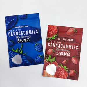 custom printed aluminum foil 3 side seal sachet mushroom chocolate bar lollipop edible packaging ziplock mylar bag