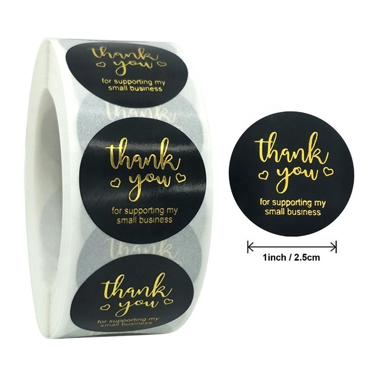 Hot Sales Custom Printed White Art Paper Adhesive Thank You Stickers for Small  Business