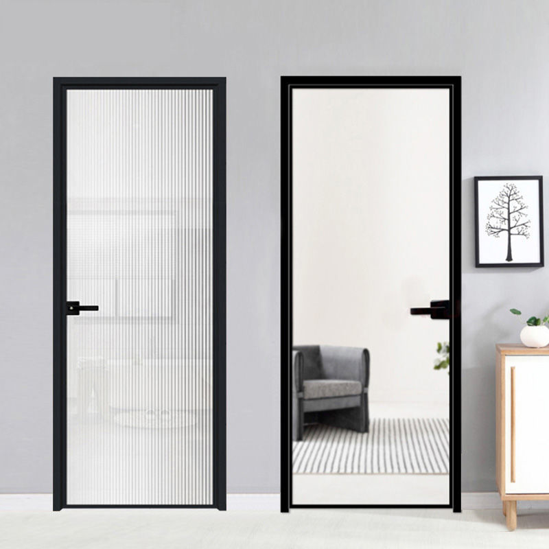 Tempered Glass Aluminum Bifold  Framed French Front Steel Swing Door Upvc Bathroom Shower Door