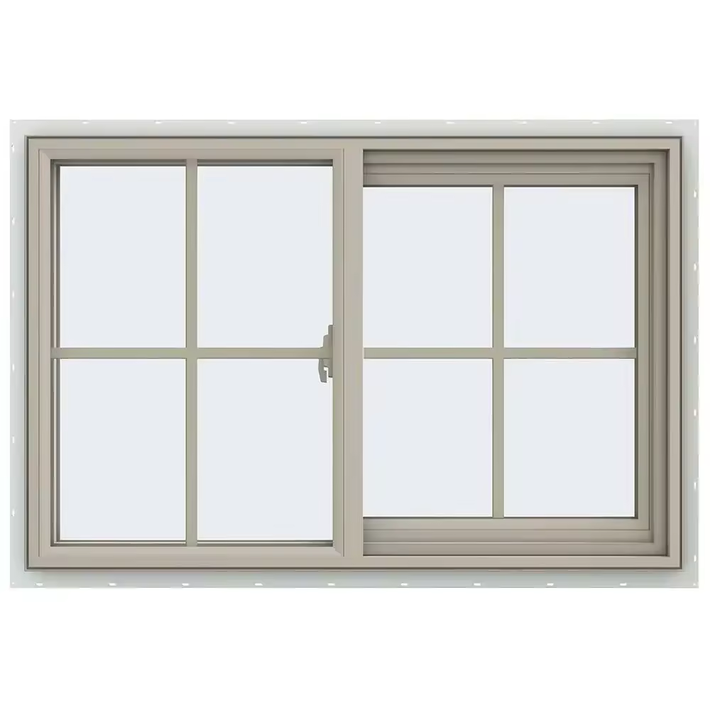 Hung Commercial American Style Pvc Profile Windows Upvc Reception Glass Double Glazed Windows