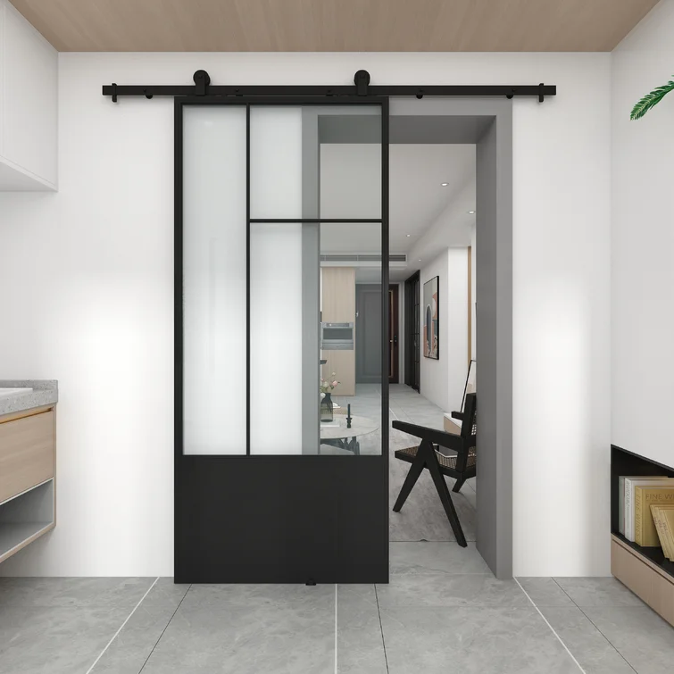 Interior Bullet Proof Sliding Room Divider Aluminum Alloy Door Profile Sliding Glass Wall Sliding Steel Door