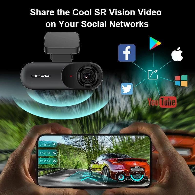 DDPAI Dash Cam N3 GPS 1600P HD Vehicle Drive Auto Video DVR 2K Android Wifi Smart Connect Car Camera Recorder 24H Parking