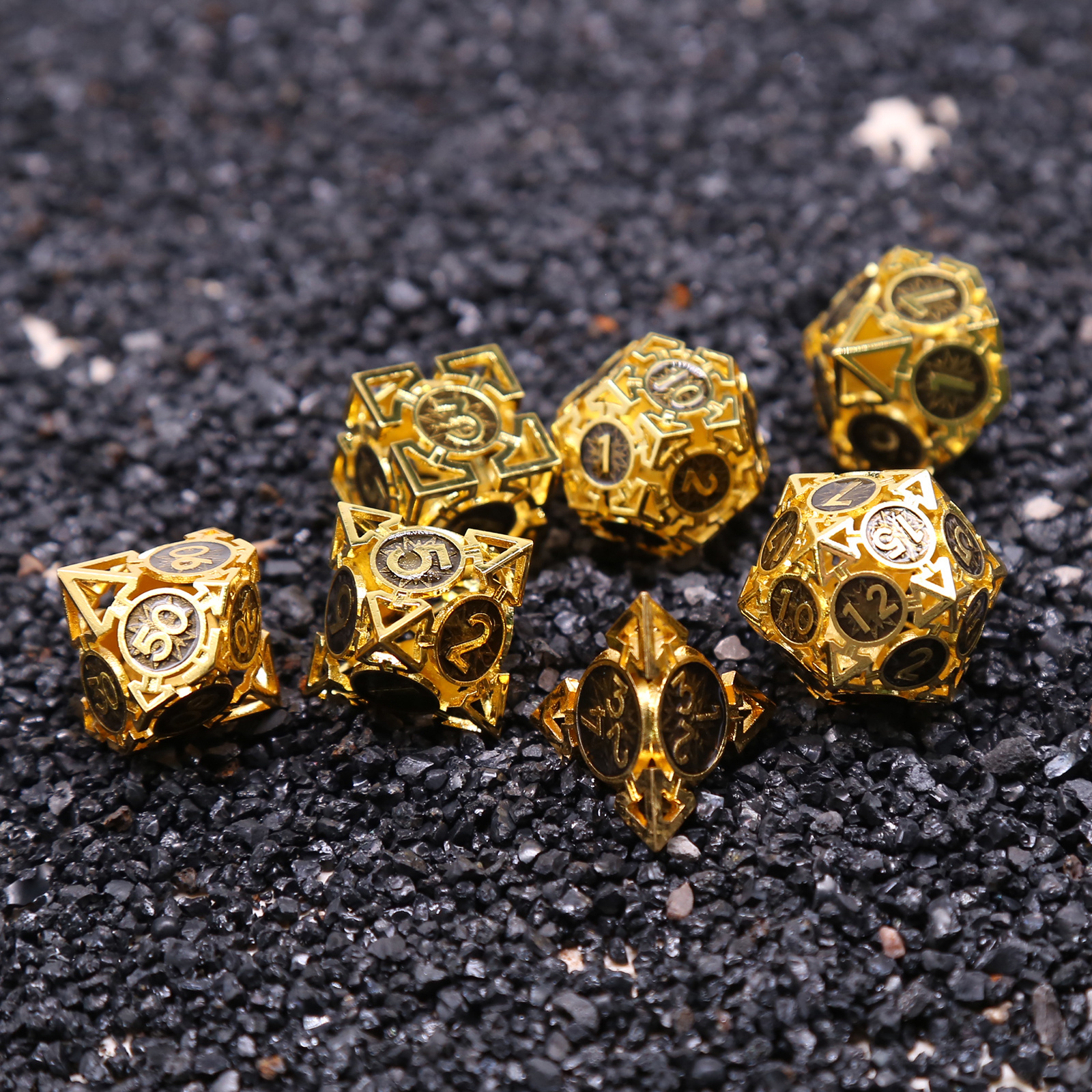 7 Role Playing Dnd Loaded Metal Dice Set Custom D&D Hollow Dragon Bulk Metal Dice