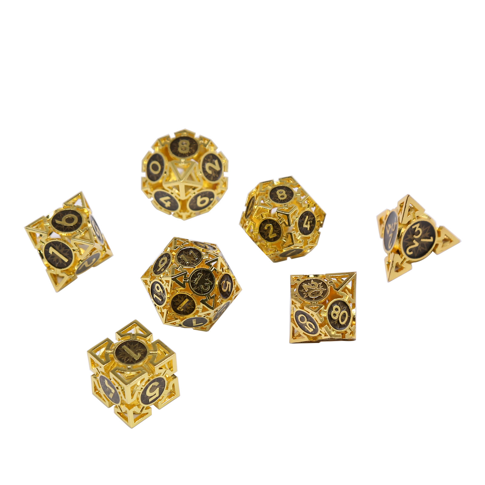 7 Role Playing Dnd Loaded Metal Dice Set Custom D&D Hollow Dragon Bulk Metal Dice