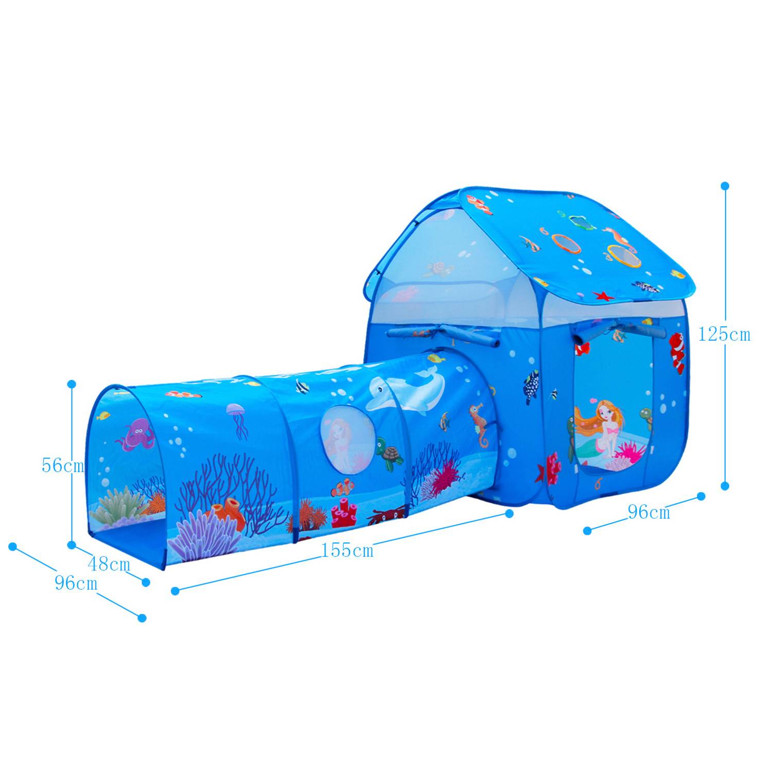 #15 2020 Top selling  Kids Tunnel Tent for Boys & Girls Indoor Outdoor Play Tent With Underwater Ocean Animals Children Crawling