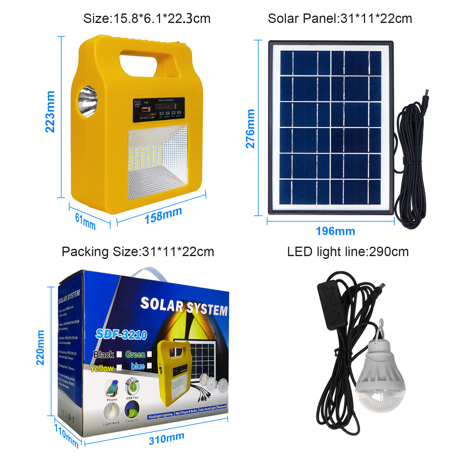 Clearance price Mini Portable emergency power supply 12V 20W Solar Generator with Solar Panel Led Light